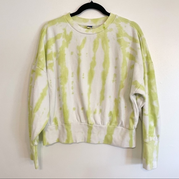 Tie Dye Cropped Cotton Sweatshirt L - Picture 4 of 6